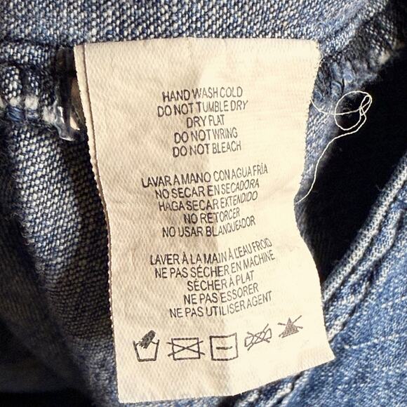 Thread and Supply Denim Shirt Womens Blue Western Cowgirl Snap Button Size S - Picture 7 of 7